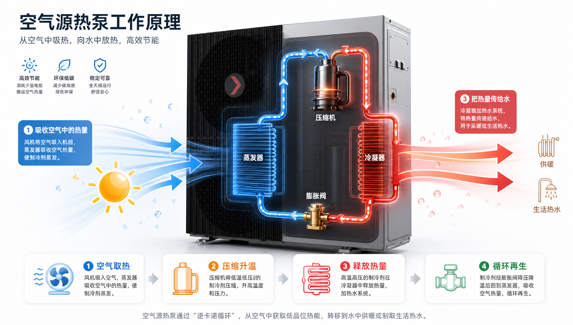 空气源热泵的工作原理