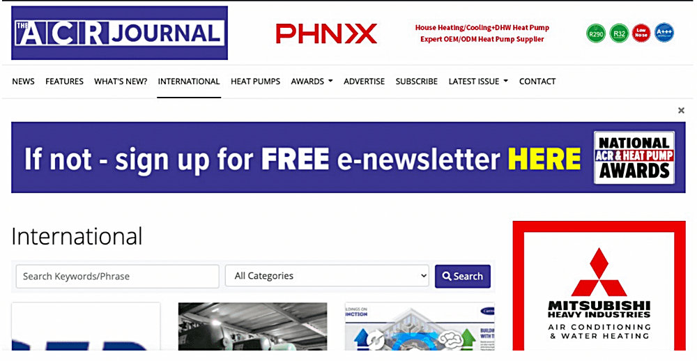 芬尼空气能被欧洲暖通行业媒体ACR Journal头版头条重磅报道